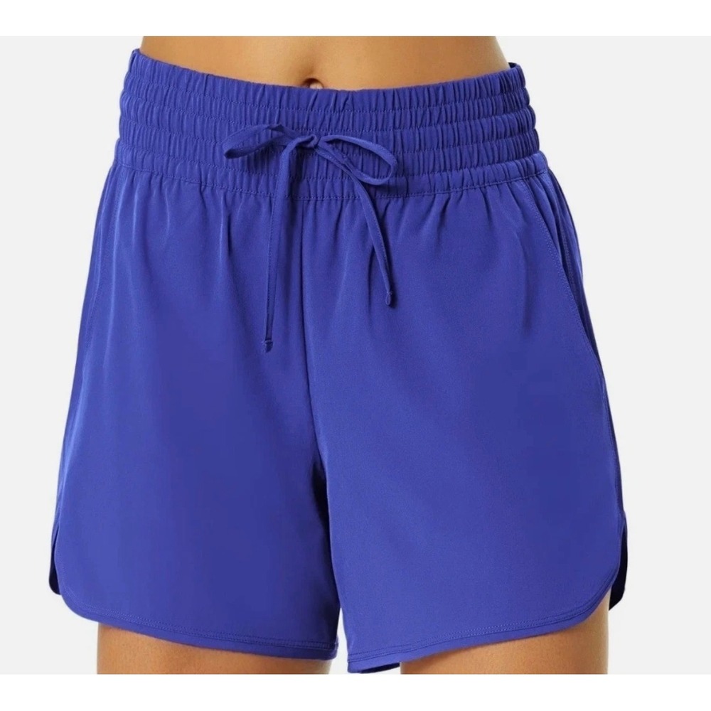 NWT Lands End Womens Blue Active Board Shorts •M• Smocked Waist UPF 50 Quick Dry